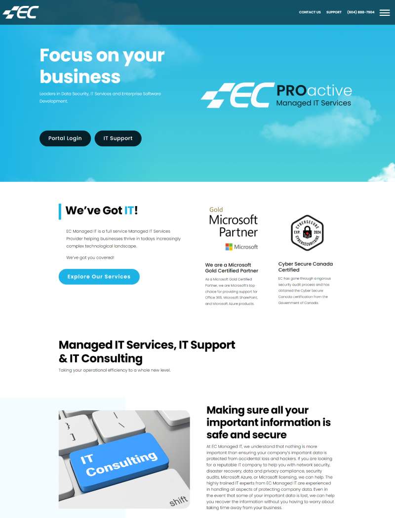 EC Managed IT Managed IT Services - Project Showcase: Explore our comprehensive range of managed IT services and solutions tailored to meet your business needs